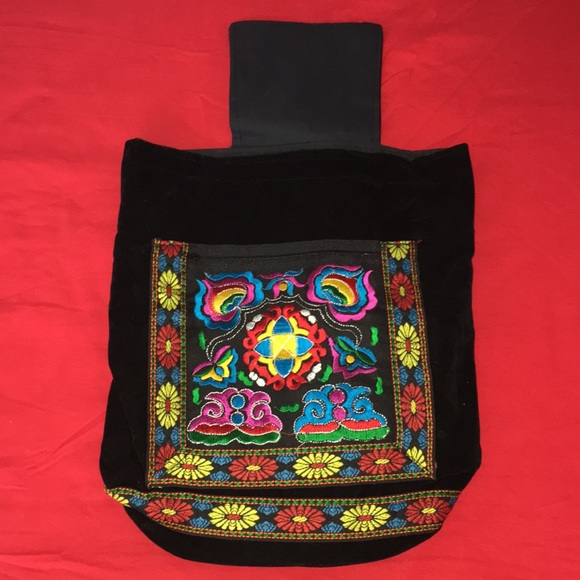 Handmade Indian Drawstring Backpack - Picture 2 of 6